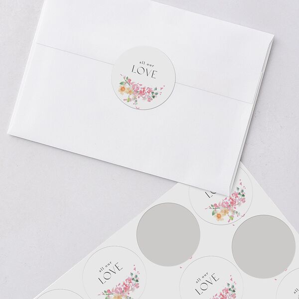 Pastel Arch Wedding Stickers Pink Cotton Sticker