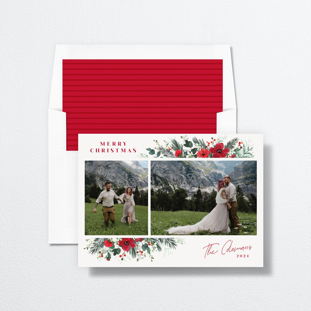 Holiday Floral Holiday Cards Crimson Signature