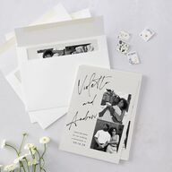 Signed Save The Date Cards Licorice Signature smooth Blank No Standard