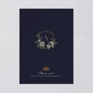 Sword and Roses Fantasy Garden Wedding Invitations Dark Navy Signature Blank No Standard