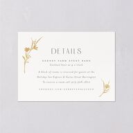 Minimal Wildflower Wedding Enclosure Cards Gold Off-White Signature