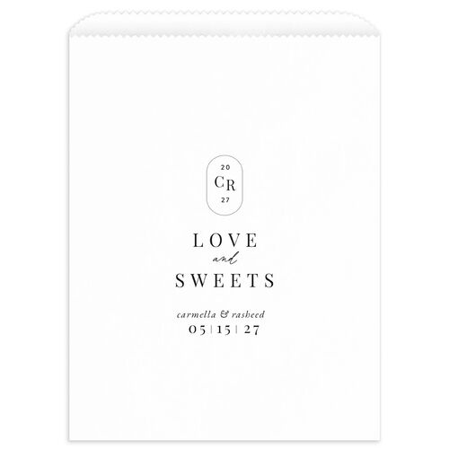 Delicate Wildflower Favor Bags White Tan Wax-Lined Food Safe Paper