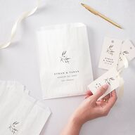 Minimal Leaves Favor Gift Tags Bisque Signature