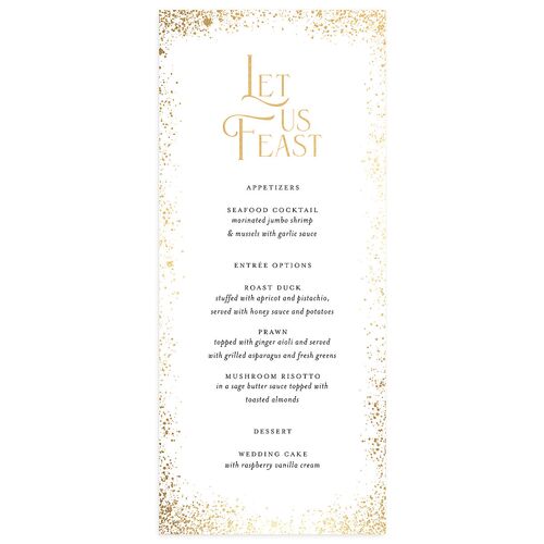Be Our Guest Menus Gold Pure White Signature