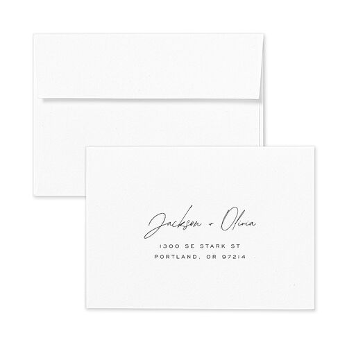 Love Is Patient Wedding Response Card Standard Envelopes White Midnight Navy Return Address Signature Standard
