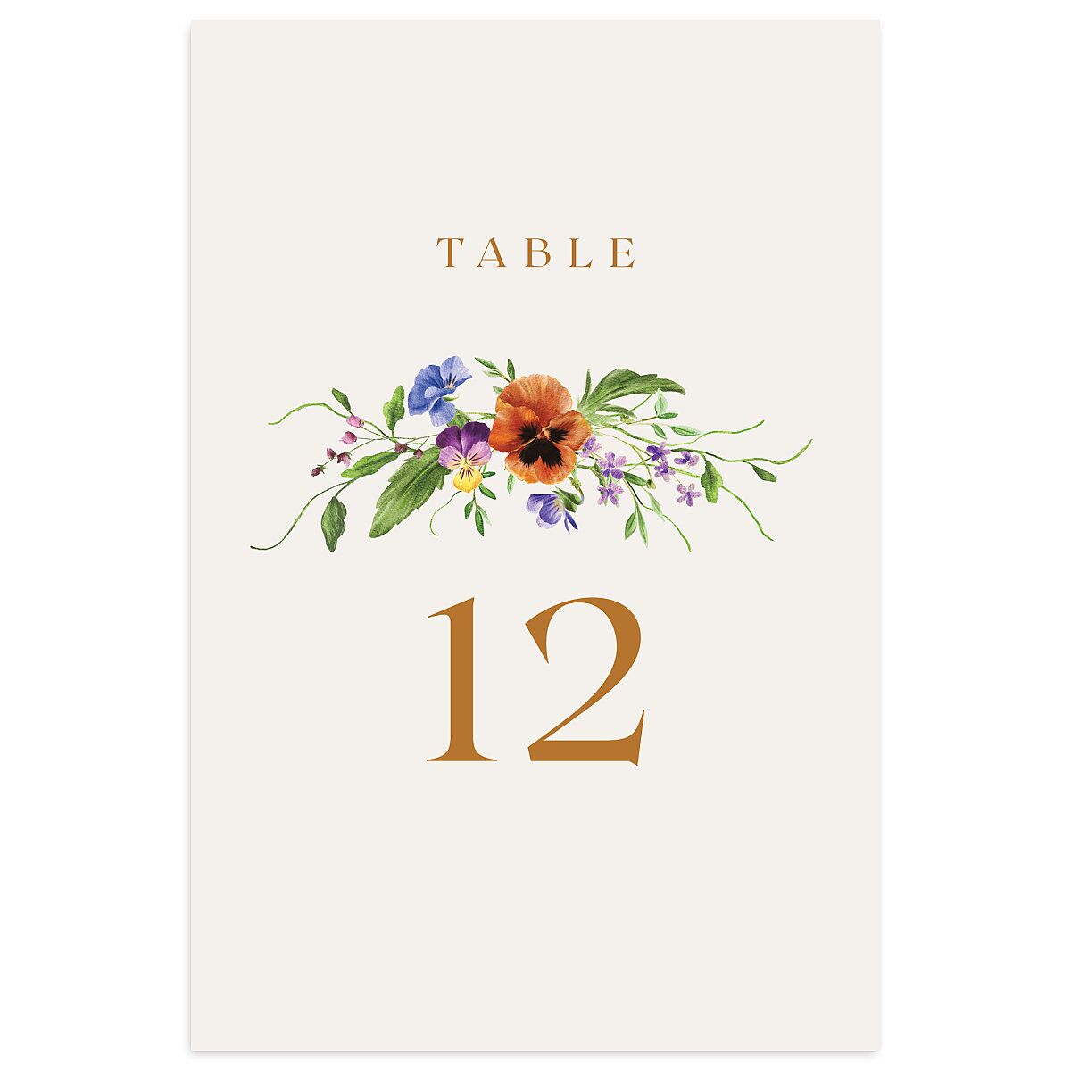 Wild Pansies Table Numbers