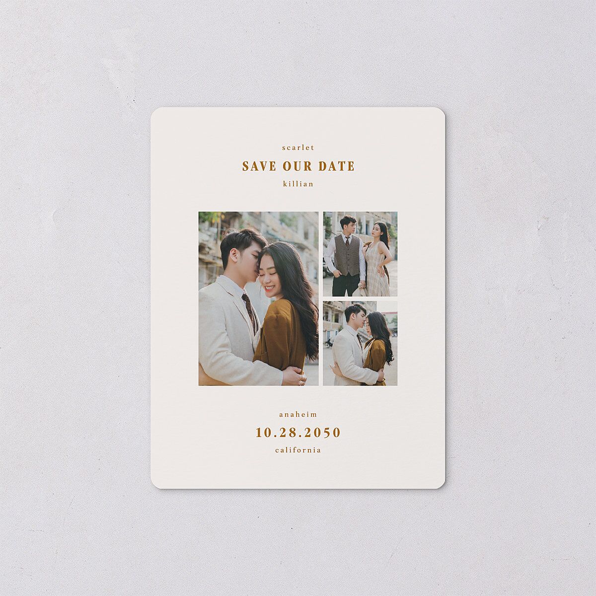 Elegant Minimalist Photo Save The Date Magnets Saddle Magnet Paper