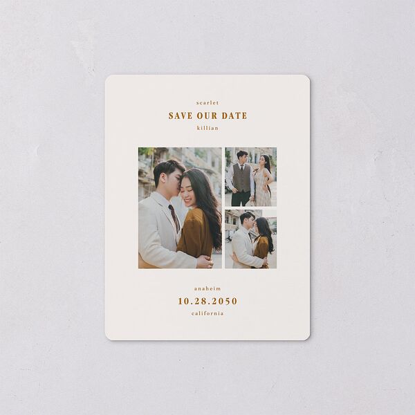 Elegant Minimalist Photo Save The Date Magnets Saddle Magnet Paper