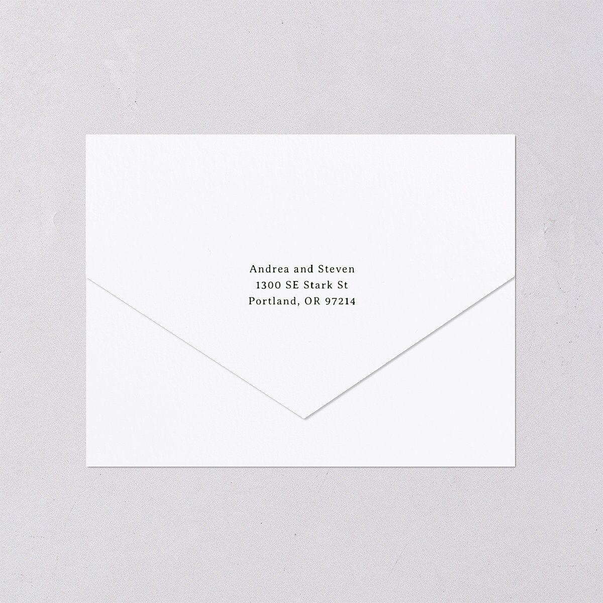 Elegant Mountain Monogram All-in-One Wedding Invitations Dark Green Signature Light Both Recipient and Return Addresses No