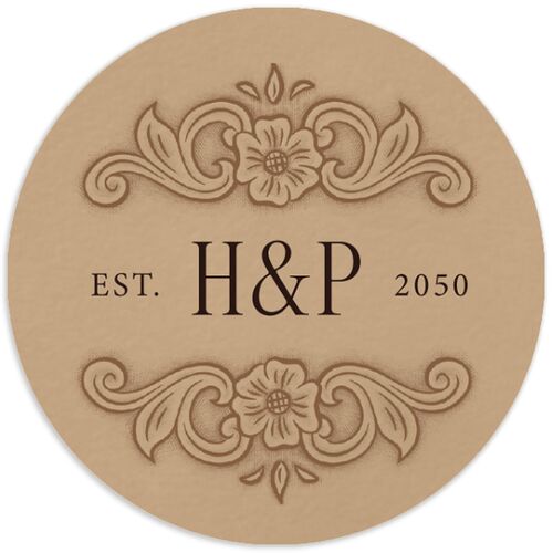 Rustic Western Filigree Frame Wedding Stickers Saddle Circle