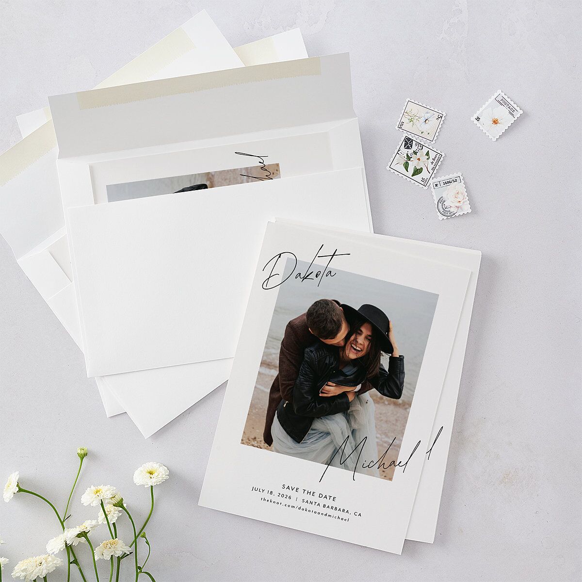 Signatures Save The Date Cards Off-White Signature smooth Blank No