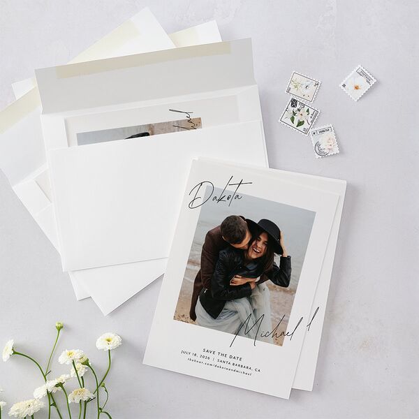 Signatures Save The Date Cards Off-White Signature smooth Blank No