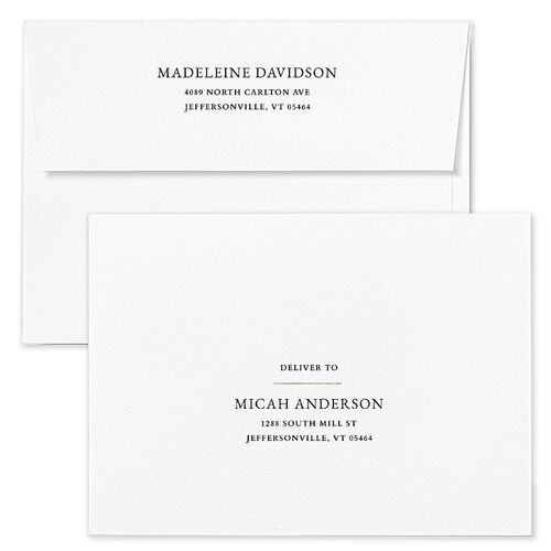 Striking Blooms Save The Date Card Envelopes Blue Standard Burgundy Both Recipient and Return Addresses Signature
