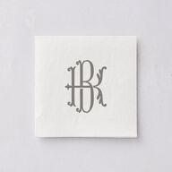 Luxury Floral Monogram Cocktail Napkins Cotton Napkin Uncoined