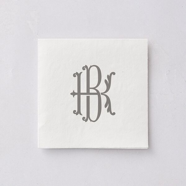 Luxury Floral Monogram Cocktail Napkins Cotton Napkin Uncoined