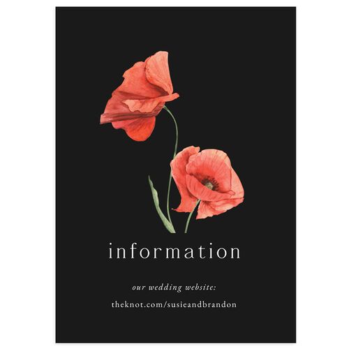 Wild Poppies Wedding Enclosure Cards Charcoal Signature Standard