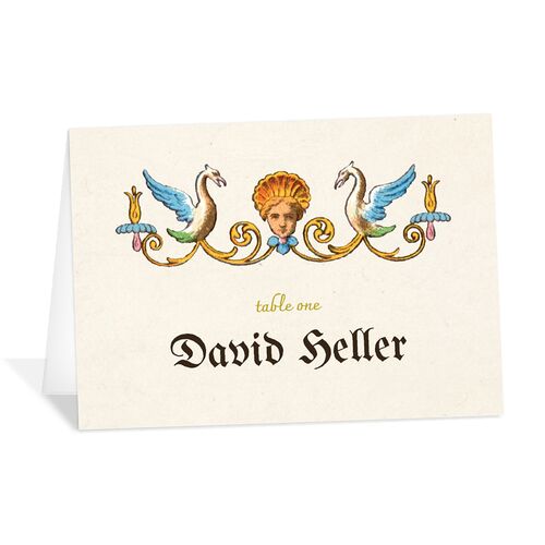 Medieval Renaissance Place Cards Moss Signature