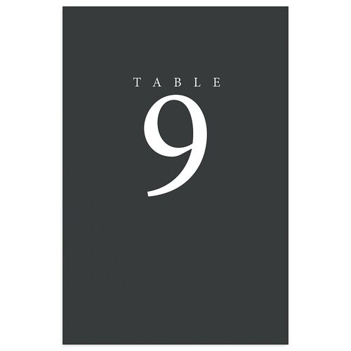 Natural Palette Table Numbers Charcoal Signature