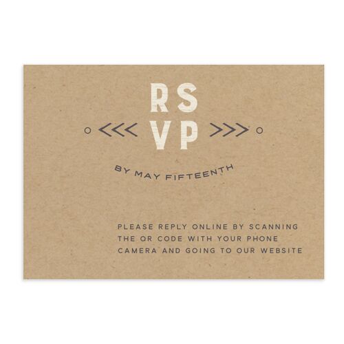 Vintage Mountain QR Code RSVP Cards Espresso Signature Standard