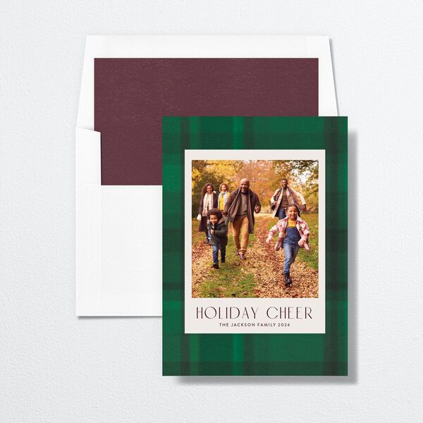 Cozy Plaid Holiday Envelope Liners Forest Standard