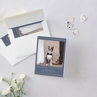 Classic Line Foil Thank You Cards Regency Blue Gold