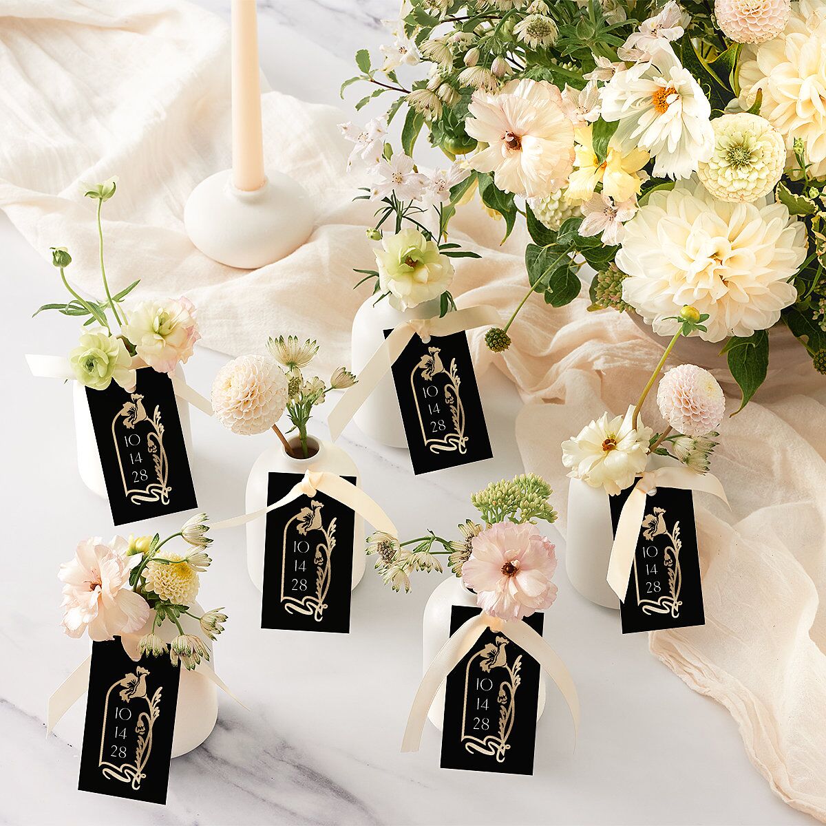 Gilded Nouveau Favor Gift Tags Gold Licorice Signature