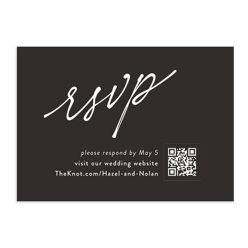 Forever Arch QR Code RSVP Cards Charcoal Signature