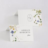 Delicate Wildflower Place Cards Pure White Signature