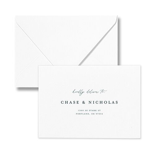 Palm Tree Icon Response Card Euro Envelopes White Tide Pool Return Address Luxe