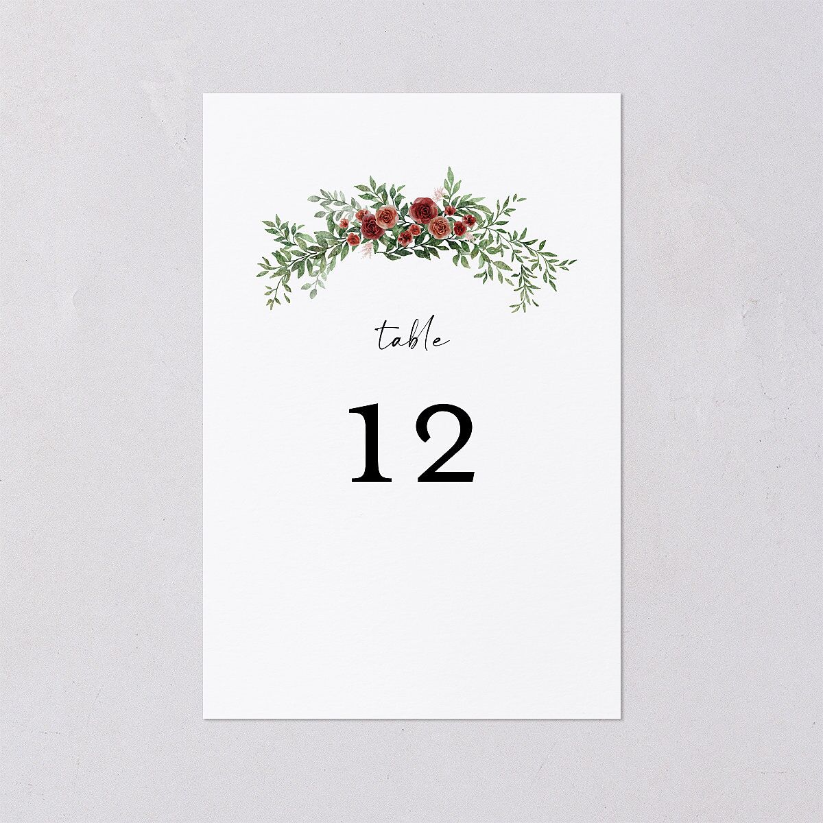 Floral Arc Table Numbers Merlot Signature