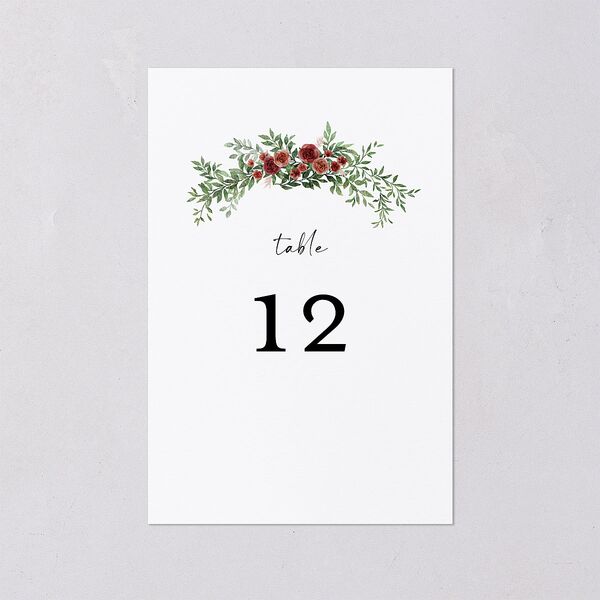 Floral Arc Table Numbers Merlot Signature