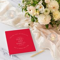 Lucky Circle Wedding Guest Book True Red