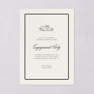 Elegant Swans Engagement Party Invitations Ivory Signature Blank Standard