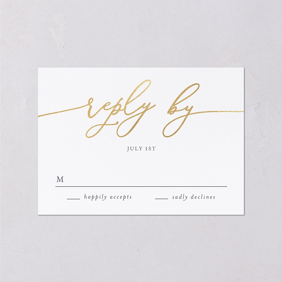 Gilded Photo Wedding Response Cards — view 1