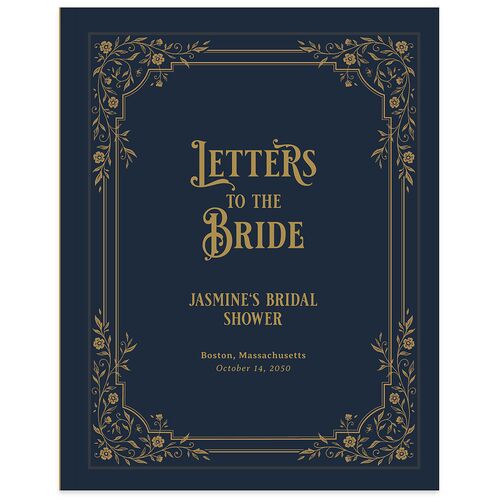 New Chapter Vintage Storybook Bridal Shower Guest Books Moody Blue