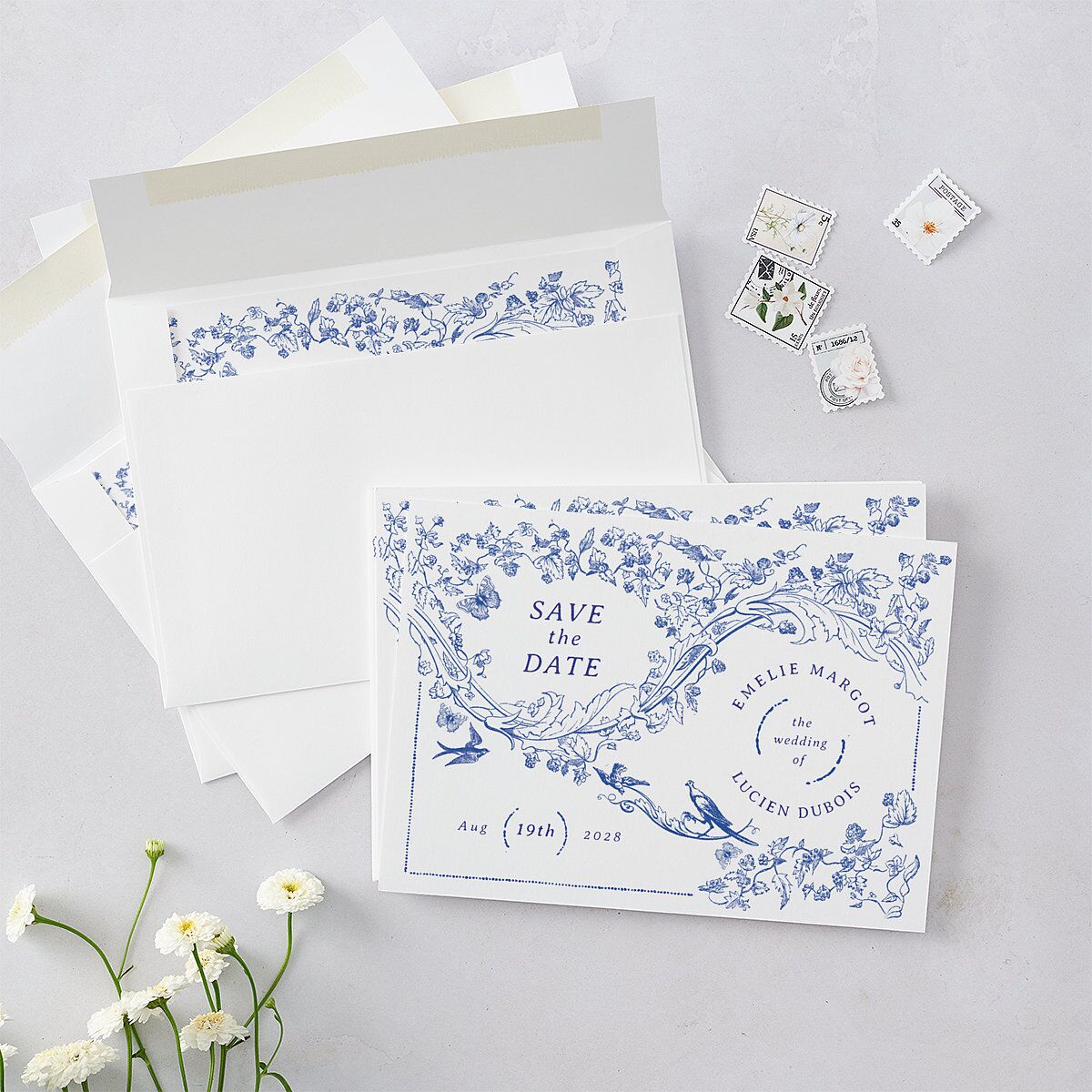 Vintage Toile Save The Date Cards — view 5