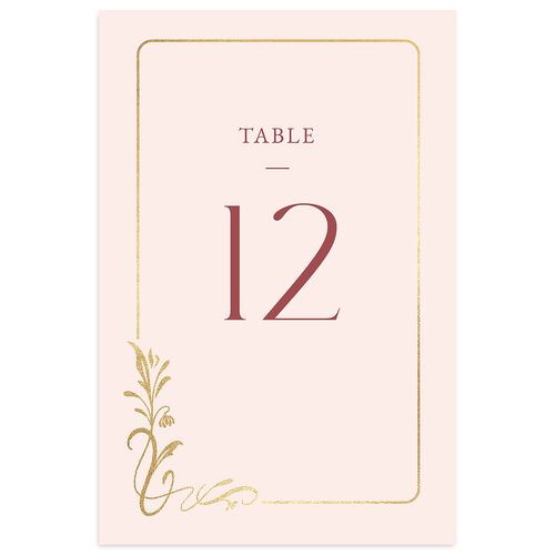 Nouveau Frame Foil Table Numbers Gold Desert Rose Signature