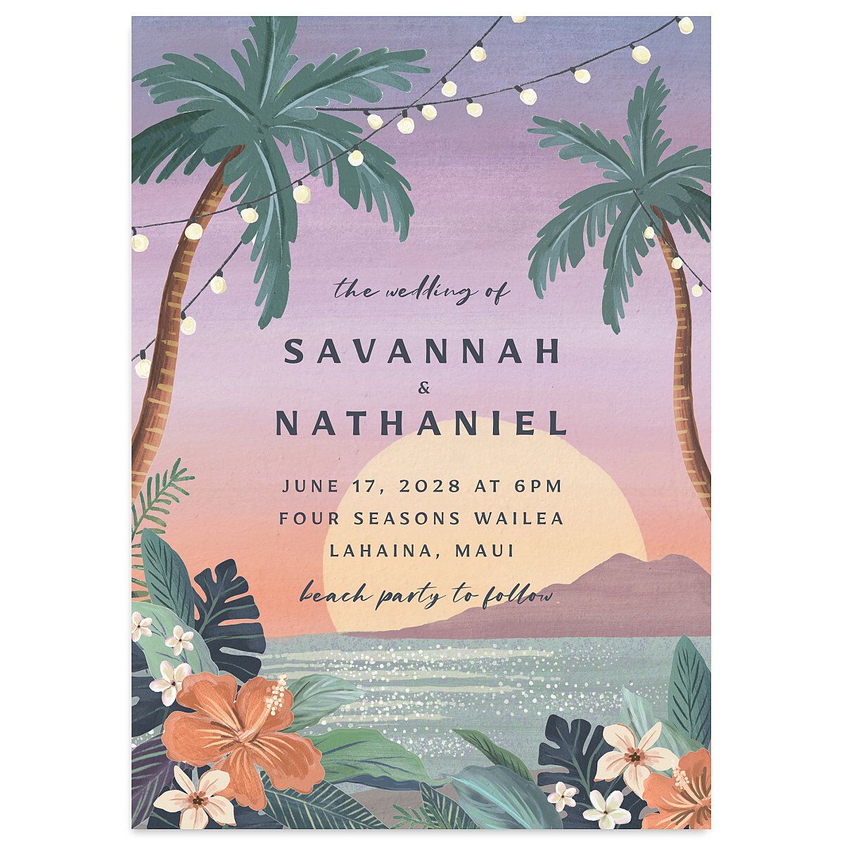 Vintage Island Wedding Invitations