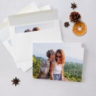Bright New Year Holiday Cards Tan Signature Blank Standard Landscape