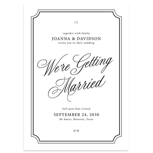 We're Getting Married Wedding Invitations Pure White Signature Blank No Standard