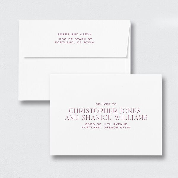 Diwali Grid Holiday Card Envelopes White Raspberry Both Recipient and Return Addresses Standard