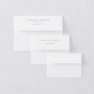 Floral Border Save The Date Card Envelopes White Desert Rose Both Recipient and Return Addresses Signature Standard