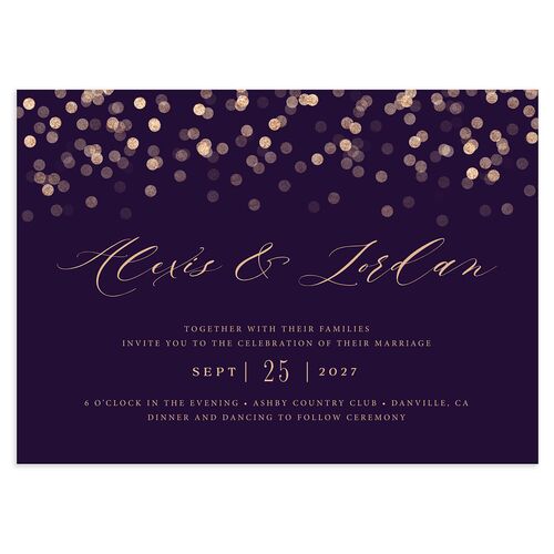 Elegant Glow Wedding Invitations Regency Signature Blank No Standard