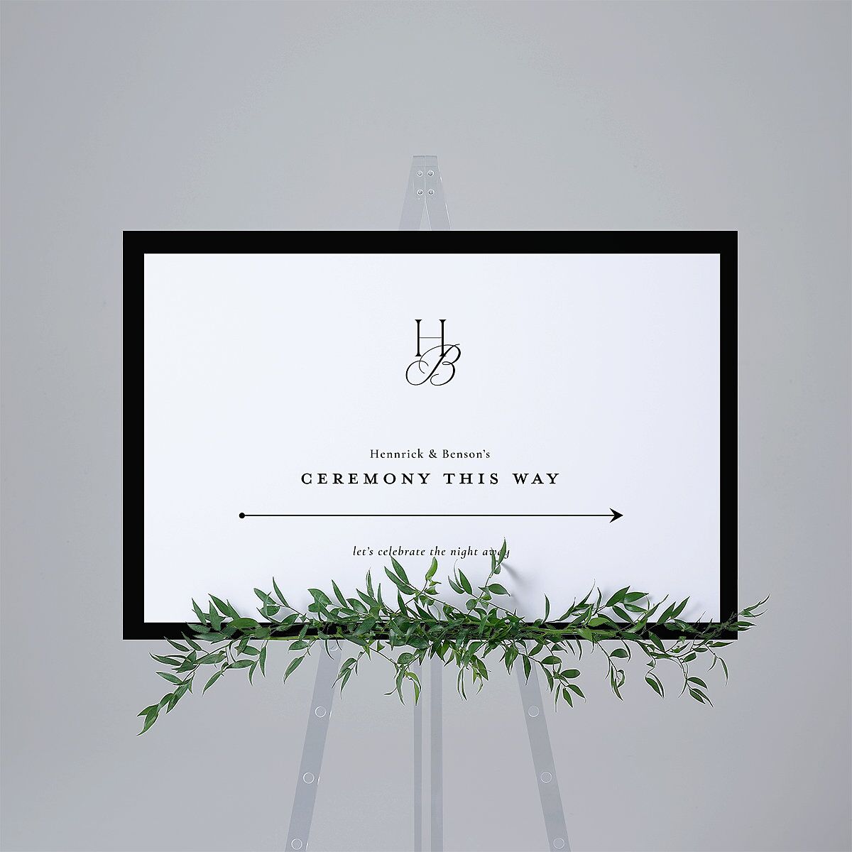 Refined Monogram Standard Direction Sign Large Midnight Standard Indoor Foam Core L Direction