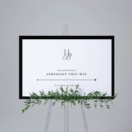 Refined Monogram Standard Direction Sign Large Midnight Standard Indoor Foam Core L Direction