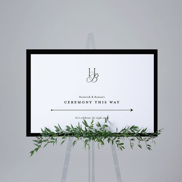 Refined Monogram Standard Direction Sign Large Midnight Standard Indoor Foam Core L Direction