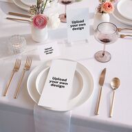 Upload Your Own Design Landscape Place Cards Pure White Signature