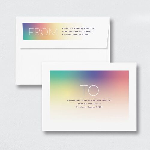 Bright New Year Holiday Card Envelopes White Standard Purple Haze Both Recipient and Return Addresses
