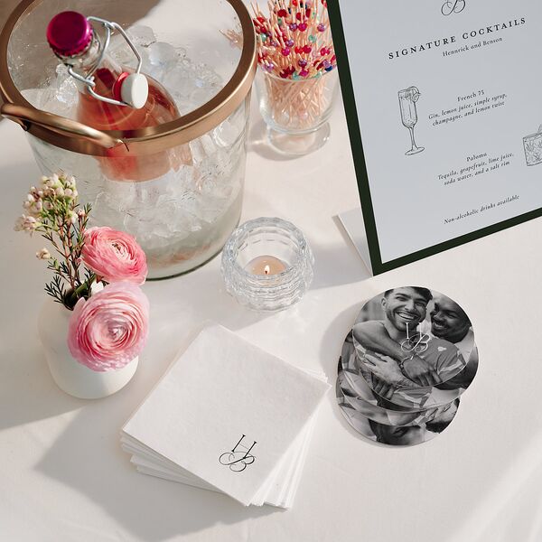 Refined Monogram Bar Bended Tabletop Sign X-small Dark Green Standard Plastic XS Tabletop Bar