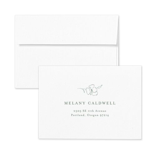 Floral Adornment Wedding Response Card Standard Envelopes White Eucalyptus Return Address Signature Standard